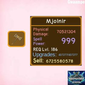 Mjolnir | DUNGEON QUEST REBORN | NORTHERN LANDS WARRIOR LEGENDARY WEAPON