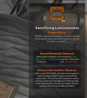 Sanctifying Luminousness Legendary Armor The Veil