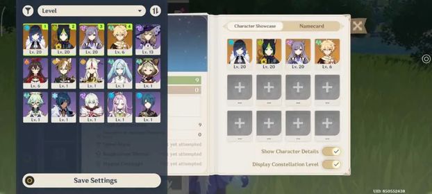 Asia | AR 9 | Yelan + Tighnari + Keqing | MC Female | All Unset | Fast Delivery