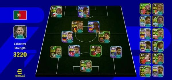 ANDROID+IOS👑3220+TEAM STRENGTH👑BIG PAID:107 NEDVED👑106 JULIAN ALVAREZ👑109 HAZARD👑105 YAMAL👑104 REACE JAMES👑105 LLORIS👑ONLY KONAMI LINKED👑104 CHIELLINI👑103 EDMILSON👑102 KIMMICH👑105 RONNEY👑103 DROGBA👑BEST DEAL👑