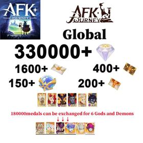 [Global] 330000+ diamonds + all hero recruitment × 1600 + epic recruitment × 400+UP Recruitment Ticket×200+12 random gods and demons]+[See picture] Apple/Android interoperability/AFK Journey