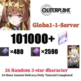 [Global 1] 101000+ gems+Regular Tickets 480+, Special Tickets 2590+, +Creation Scroll 2100，2 Light/Dark Selection Tickets, 1 Creator Selection Ticket, 26+ 3-Star Characters (Includes-duplicate), including 5 or more Creators (non-duplicate), guaranteed single character Eva + 2 or more random limited characters (non-duplicate)