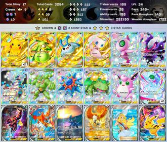 4582 ENG cards ✨Pack Hourglass 2461 ✨6 Crown (Mew ex, Mantyke, Pikachu ex, Miraidon ex, Pikachu ex) ✨Total Shiny 27 ✨3*(AR+) 10