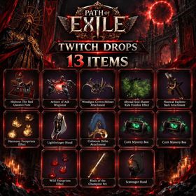 13 Items | Pet + Hood + Sprays + Attachment | Path of Exile Twitch Drops
