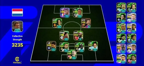 3235+ Team 💥  Blitz messi 108 💥 pele 109  💥 mbappe 106 💥 Schmichael 105 💥 Thuram 105 🔥 104 nagatomo 💥 104 guti 🔥 103 viera 🔥 instant Delivery
