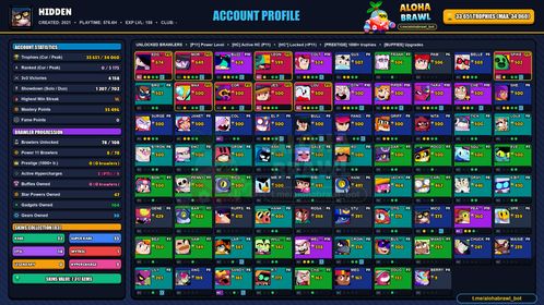 GEMS SPENT 7317 | 33.7K Trophy | 83 SKINS | SOVEREIGN RICO💙SOVEREIGN BLING RICO💙GODZILLA BUZZ💙SQUAD BUSTER SHELLY💙DARK ANGEL COLT💙SUPER RANGER BROCK RED💙DRAGON KNIGHT JESSIE💙COACH MIKE | 78 Brawler | FULL ACCESS | IOS/ANDROID