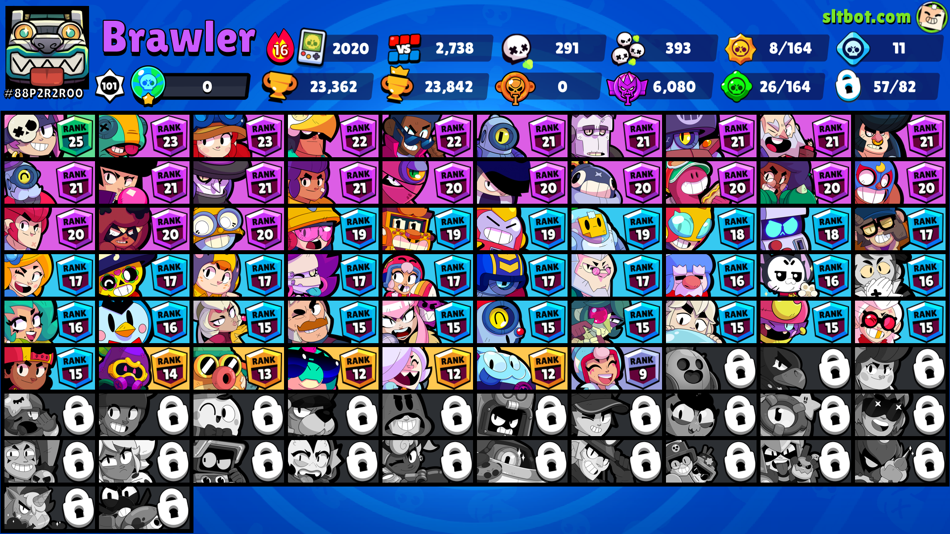 Lvl 101 + 57 Brawler (5 legend) LEON + MEG + SURGE + CORDELIUS + KIT