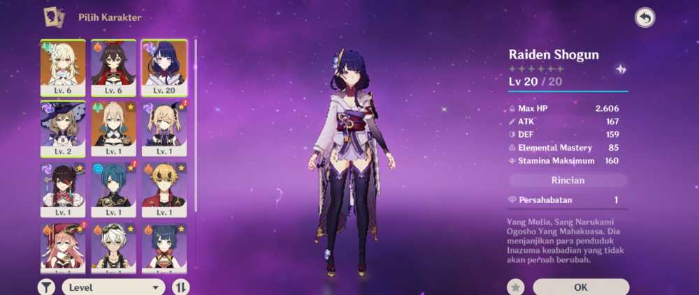 ASIA AR10 - Starter Raiden Shogun + Jean + Bennett + Xingqiu C1 (Liyue ...