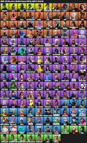 157 Skins | Chun-Li, Royale Bomber, Glow, Midas, Rose Team Leader, Rick Sanchez, Ghoul Trooper, Mandalorian, Leviathan Axe