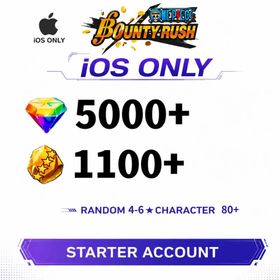 Global[IOS/Only][5000-5200RD][1000-1100 GF]+80+ Random 4-6 Star Characters[Fast delivery][Beginner Account]|ONE PIECE Bounty Rush