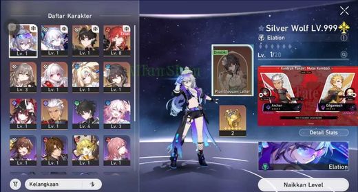 (Asia) Starter TL4 Silver Wolf LV999 Sign + Yao Guang + Pearl + Archer + Sparkle + Danheng PT + GCS 2 + Skin Ruan Mei | Female MC (Stelle)