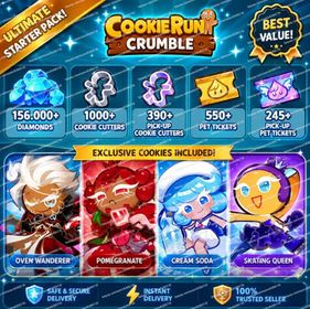 🔷Discount🔷iOS/Android 🔷156,000+ Diamonds🔷1000 + 390 Cookie Cutters🔷️550 + 245 Pet Tickets 🔷Diamonds | Crystals, Sale