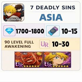 [ASIA]1700-1800 Diamonds|random 1 LR+random UR 10-30| 15-20 SSR Ticket | 10-20 Other Ticket+Characters in the picture [Android/iOS]Fast delivery 7 Deadly Sins