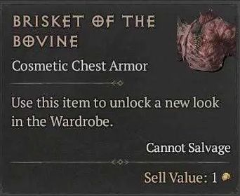 Season Softcore | x1 Brisket Of The Bovine | Cow Chest Armor | Cosmetic | Cow Set