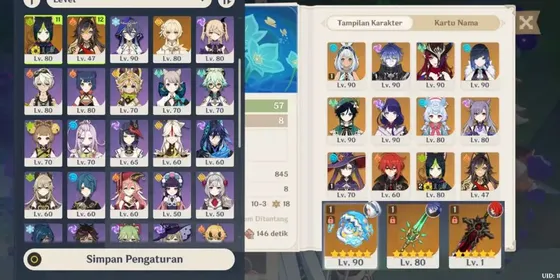 ASIA | Flins C1 + Chasca + Mualani C1 Sign + Raiden Shogun + Yelan + Venti + Sigewinne + Diluc Sign + Keqing + Mona C1 + Tighnari + Dehya + Lumine | AR 57