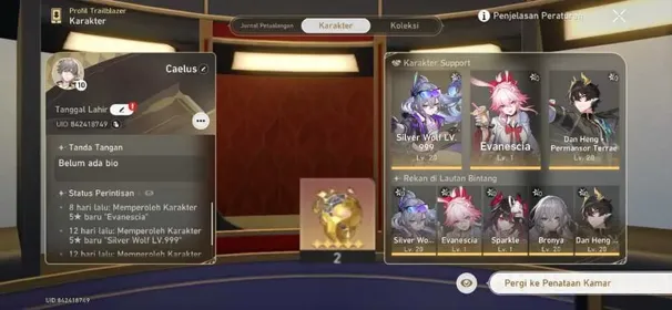 [Asia] | Starter TL 10 | Evanescia+SilverWolf Lv999+Sparkle+DanhengPTBronya | 2 Golden Companions | Unset All | Fast Delivery
