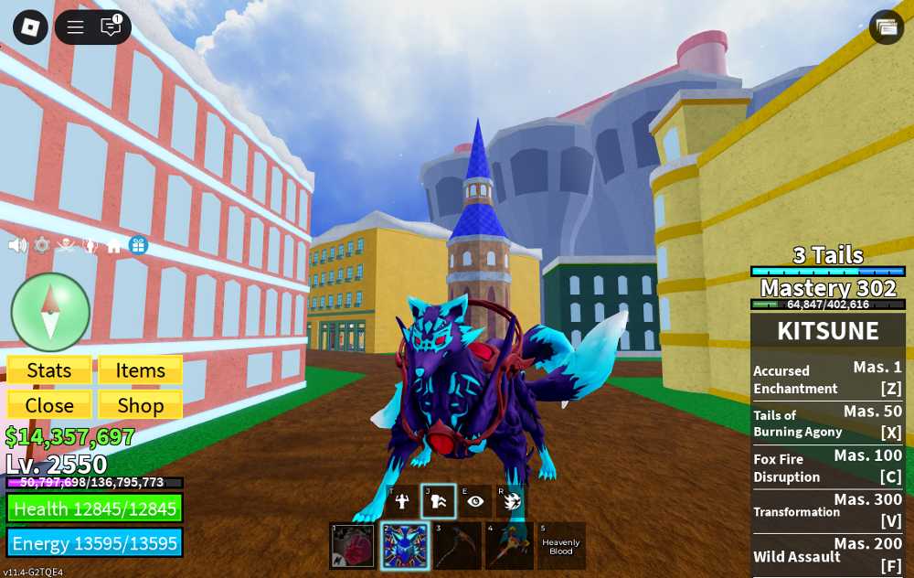 BLOX FRUIT LVL2550 ACCOUNT | SANGUINE ART (MAX) | KITSUNE - FULL