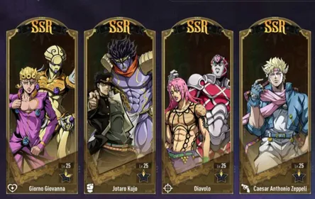 Giorno Giovanna + Jotaro Kujo + Diavolo + Caesar| 🌐 Server: ASIA |JoJo Bizarre Adventure: Golden Spirit⚡ Automatic Delivery