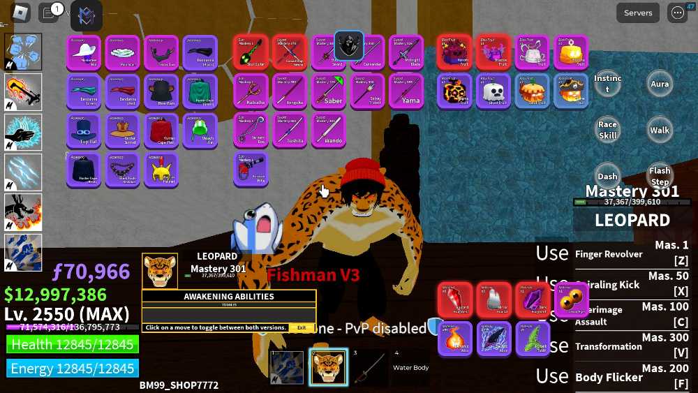 Blox Fruit Account | GodHuman | SHARK V3 | Full Awaken Leopard | Cursed ...
