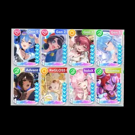 8 SSR || Starter : Hoshimachi Suisei (Summer), Oozora Subaru, Houshou Marine, Yukihana Lamy, Hakui Koyori, Hakos Baelz, Nerrisa Revencroft, Otonose Kanade (Summer)