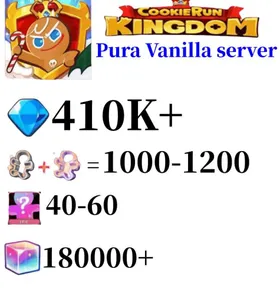Pura Vanilla server|410K Crystals+A random beast cookie| 1000～1200 Cookie Cutters | random 30-60 Epic Cookies|Beast's Heritage Selection Chest is not used|Ancient Cookie Selection Chest|Legendary Cookie Selection Chest | Plot progress 1-3] iOS/Android Cookie Run: Kingdom