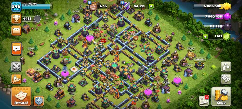 Th 14 Full max account level 246 heros max pet's max all trophies max change name available bulder Base full max a few magical items and medals iOS and Android safe account Full information