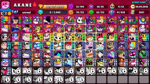 40K Trophies LVL37 | 85/107 Brawlers | 30 Max Brawlers - 24 Hypercharges | 237 Skins | 573 Pins | 396 Icons | 198 Sprays