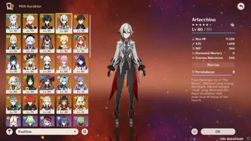 ⭐  [ASIA] [AR58] 25FIVE STAR CHARACTER, C1 KINNICH, 11 FIVE STAR WEAPON, INSTANT DELIVERY (LIFETIMES FOR WARRANTY)⭐