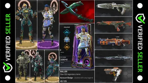 [OG] Bangalore Heirloom (Emerald Edge) | LEVEL 135 | Plat S28, Gold S29 | 7200 Legend Tokens | 48+ Legendary, Epic Skins & Charms #M137