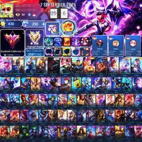 🔥 EXALTED COLLECTOR 3 (III) |🌟 359 SKINS | 12 ZODIAC SKINS!! | 3 COLLETOR (ALDOUS SILVANNA NATALIA) LEGEND FREYA | ARGUS STARWARS | CLAUDE SANRIO | LAYLA THE ASPIRANT | CLAUDE PRIME | KARINA KOF | 5 ANNUAL STARLIGHT | 62 DELUXE SKINS | MOBILE LEGENDS ACCOUNT