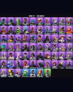 67 Skins The Machinist ⭐️ Slayer Juice WRLD ⭐️ Godzilla Evolved ⭐️ Sub-Zero (MK3) ⭐️ Manic ⭐️ Sage ⭐️ Doom ⭐️ Big Dill ⭐️ Shuri ⭐️ The Guardian ⭐️ Cluster ⭐️ Dueling Dragons Jackie ⭐️ Agent Patch ⭐️ Vanguard Zadie ⭐️ Undercover Skye ⭐️ Ke m9283080125