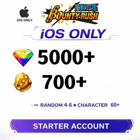 Global[IOS/Only][5000-5200RD][600-700 GF]+60+ Random 4-6 Star Characters[Fast delivery][Beginner Account]|ONE PIECE Bounty Rush