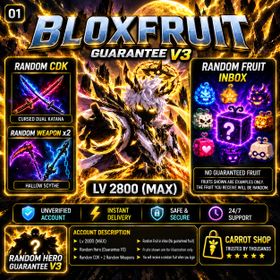 Blox Fruits | 2800 (MAX) | UNVERIFIED ACCOUNT | INSTANT DELIVERY