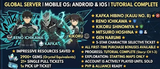 KJ112 – Global Starter Account | 2,900+ Gems, 21+ Pull Tickets & 5-Star Select Ticket