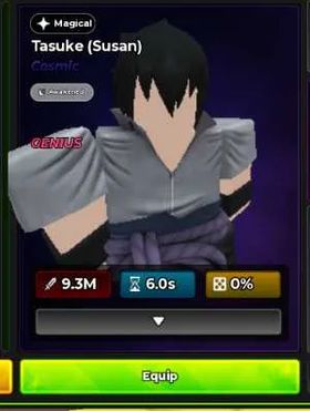 Defeat Anime RNG | Sasuke Susano | Genius | New Cosmic