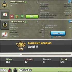 【SAMIRxKHAIRUL】 ➤LEVEL 9 CLAN ➤ GOLD 2 CWL LEAGUE ➤ CLAN CAPITAL 5 ➤  WIN 83 ➤ RARE