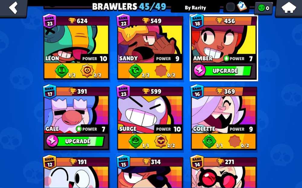Full Shark Leon + Amber + Sandy✅21.200 Trophy✅Full Surge, Full Colett, Belle, Ruffs, Lou, Gale✅45 Brawlers