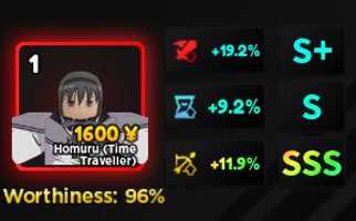 Homuru (Time Traveller) SSS Range Stat GG | Anime Adventure