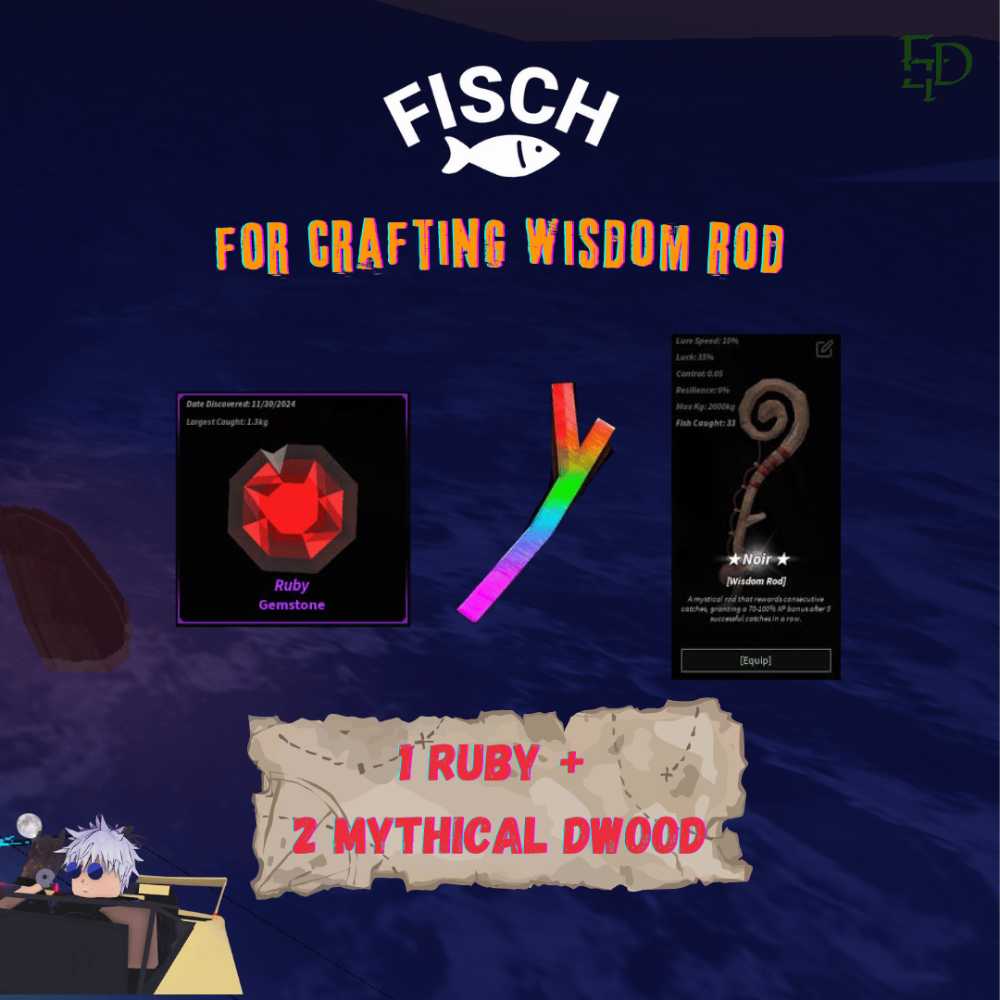 Roblox Fisch | 1 Ruby + 2 Mythical Dwood | For Crafting Wisdom Rod ...