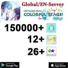 D【GLOBAL】 150000+ Gems]+Random 26 four-star +3 star character roll× 12/ Project Sekai Colorful Stage ft. Hatsune Miku PJSekai]/Android/iOS interworking