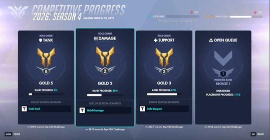 Triple GOLD / GOLD Tank / GOLD Sup / GOLD Dps / HandMade Account / Name Changer