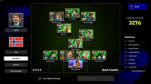 [PC]Brazil Neymar(106)✮SOG Messi(106)✮Baggio(107)✮Viera(106)✮Cech✮ Division 1 Top Ranked!| Heavy Squad (3276)