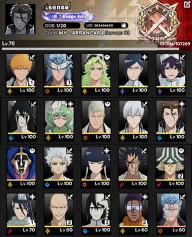 Nuverse Version • All Limited Minuse 3[Ichigo bankai+Szayelaporro+Ichigo White✨✨B1 Ichigo TYBW+Grimmjow🔥🔥Has 11176 Jades✨✨Ready Gacha Aniv✨Many team choices🔥🔥Lv78, etc