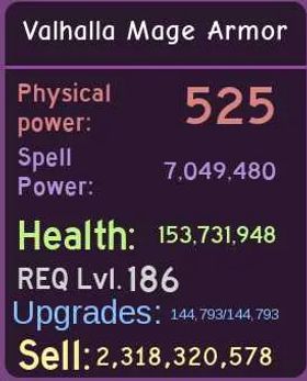 Valhalla Armor Mage T3 - Dungeon Quest Reborn