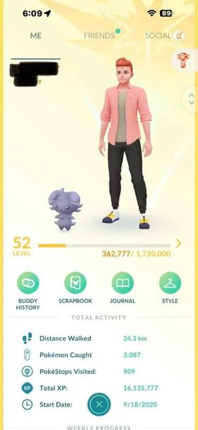 LVL 52 | PERFECT MEWTWO | SHINY DIALGA | 35 LEGENDARY | 3 HUNDO | 29 SHINY | 3 SHADOW | 256 POKEMON | 1 MYTHICAL | 23 SPECIAL | 219 ULTRA BALL | 1x MASTER BALL   Account Stats  Trainer Level: 52  Total XP: 16,135,777  Stardust: 5,564,551  Start Date: 09/18/2020  Pokémon Caught: 3,087  PokéStops Visited: 909  Distance Walked: 24.3 km Pokémon Highlights  Legendary Pokémon: 35  Shiny Pokémon: 29  Perfect (4★): 3 (Mewtwo, Unown, Espurr)  Shiny Legendary: 1 (Dialga)  Mythical Pokémon: 1 (Hoopa)  Dynamax Pokémon: 7  Shadow Pokémon: 3  Adventure Effect: 1 (Origin Forme Dialga)  Location Background: 1 (Rayquaza)  Special Background: 1 (Mewtwo) Key Inventory Items  Master Ball: 1  Elite Fast TM: 1  Elite Charged TM: 1  Remote Raid Pass: 1  Rare Candy: 29  Rare Candy XL: 8  Incense: 31  Lucky Eggs: 17  Star Pieces: 6  Ultra Balls: 219