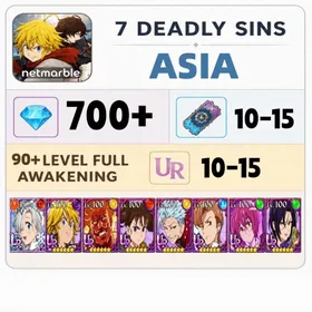 [ASIA]700+ Diamonds|random UR 10-15| 10-20 SSR Ticket | 5-20 Other Ticket+Characters in the picture [Android/iOS]Fast delivery 7 Deadly Sins