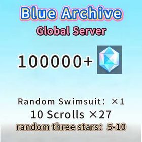 Global|diamonds：100000+|10 Scrolls ×27|random three stars：5-10|Random Swimsuit：×1|Fast delivey