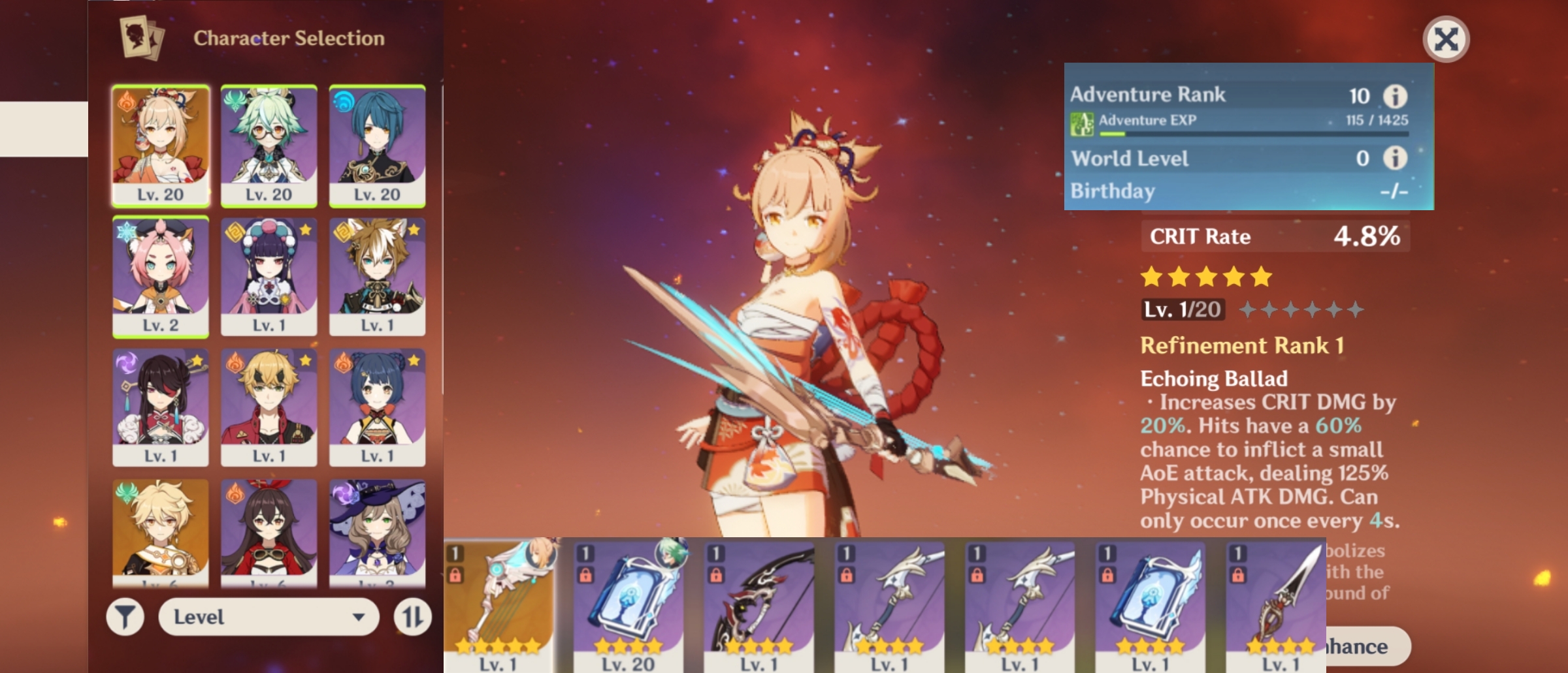 [ASIA] - AR 10 - YOIMIYA SKYWARD HARP + PITY 24[INSTANT DELIVERY]