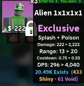Alien 1x1x1x1 Exclusive | Slop tower defense
