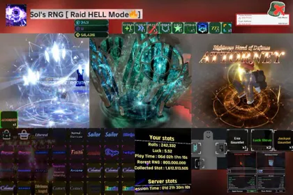 Sol's RNG 20 | ✨AURA 600M | ⚔️ACCOUNT | 290% Lucky 95% 395% lucky 25%|🔓Clean • Account/phone not verified • Instant Delivery sol s rng